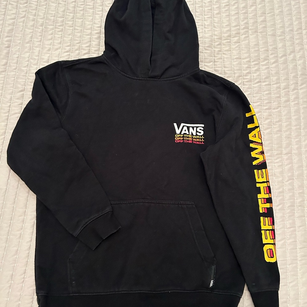 Boys black Vans Off the Wall Hoodie